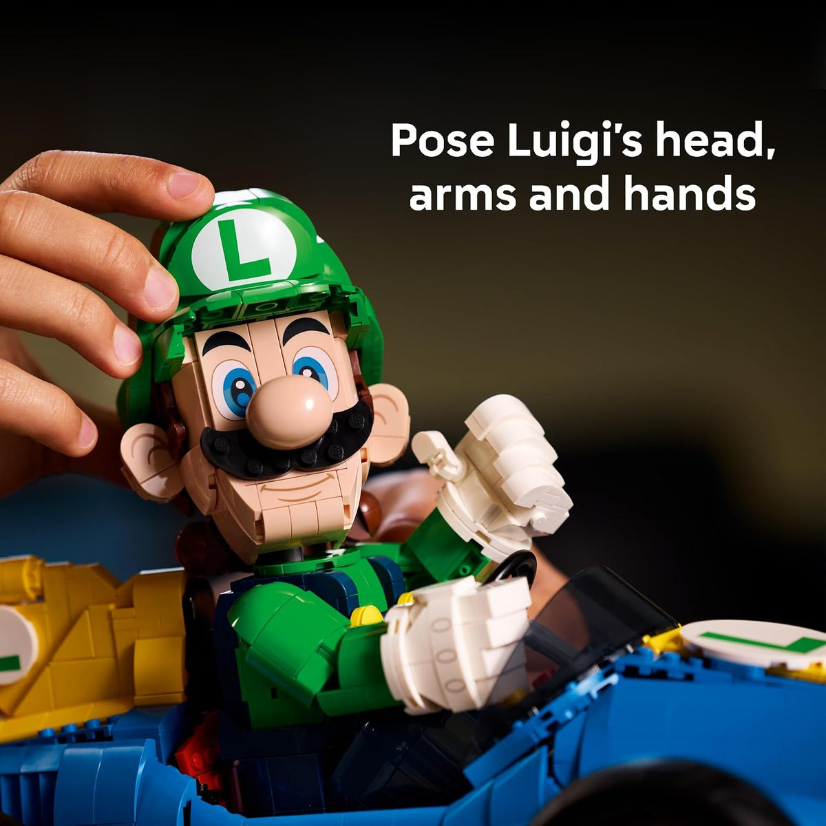 LEGO Mario Kart Luigi & Mach 8 - Juego de construcción para adultos, a partir de 18 años, coleccionable de Nintendo para fanáticos, regalo para hombres y mujeres, decoración de dormitorio o estantería