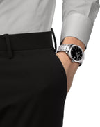 Tissot PR 100, cuarzo suizo, 1.575 en, esfera negra, reloj para hombre