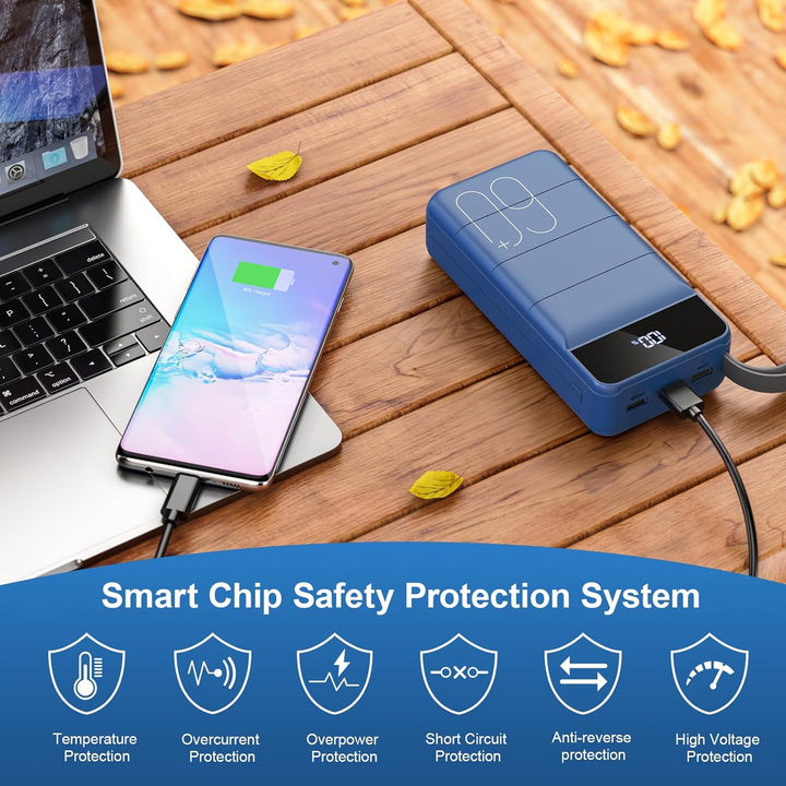 Cargador portátil Banco de energía 60000mAh Carga rápida 22.5W PD4....