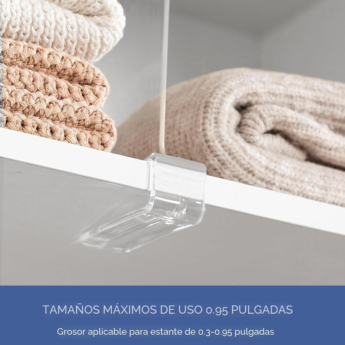 HBlife Paquete de 6 organizadores de armario y almacenamiento, separadores de estantes transparentes, organizador vertical de bolso para armario, perfecto para suéter, camisas, bolsos en el dormitorio