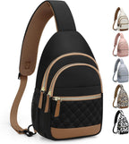 Bolso bandolera para mujeres y hombres, bolsos cruzados impermeables para mujeres, riñonera con correa de hombro convertible para viajes, Negro, Grande