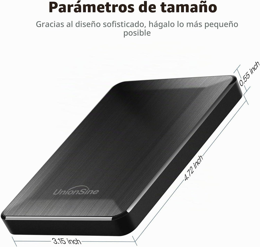 UnionSine Disco duro externo portátil de 2.5 pulgadas, 1 TB, USB 3.0 tipo C HD3513
