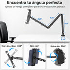 Soporte para iPad para escritorio, soporte de escritorio ajustable para iPad con abrazadera en C
