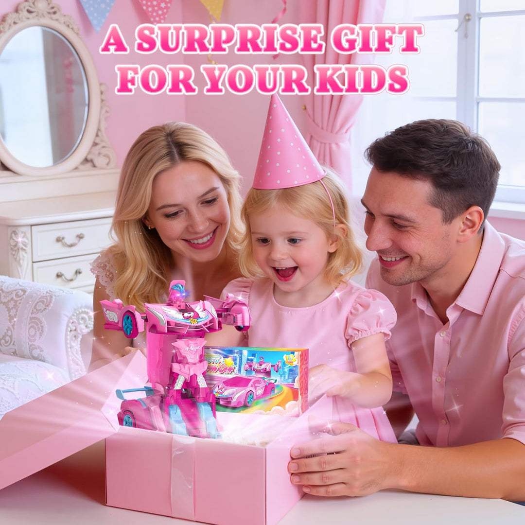 Coches RC Transformables de Unicornio para Niñas con Ojos de Arcoír...