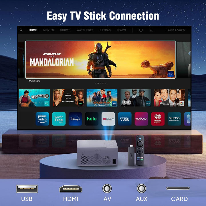 TMY Proyector Bluetooth con reproductor de DVD integrado, mini proy...