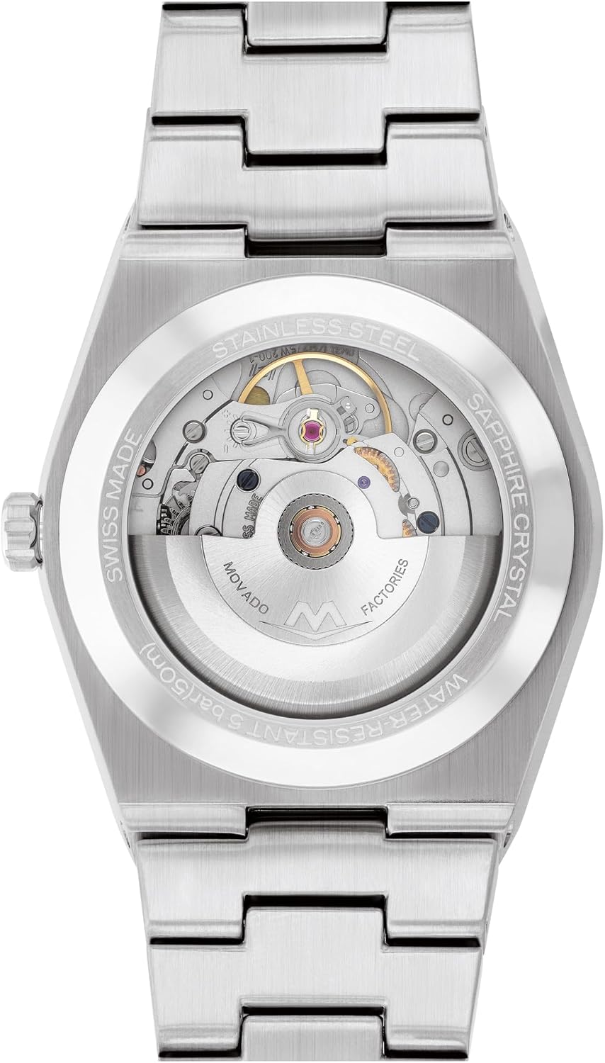 Movado Bold Quest Reloj Automático de Lujo para Hombre - Movimiento Suizo de Cuerda Automática, Brazalete de Acero Inoxidable, Resistencia al Agua 50 Metros (5ATM) - Pieza Clásica - Regalo para Él