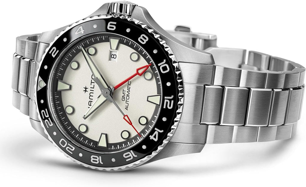 Hamilton Reloj para hombre automático azul marino caqui, acero inoxidable