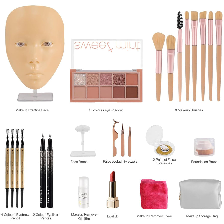 Kit de práctica de maquillaje 3D, tablero de práctica de silicona r...