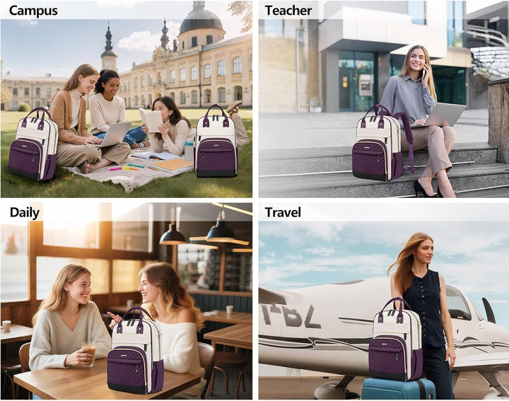 bagswan Mochila para laptop para mujer, 62-púrpura oscuro, 15,6 pul...