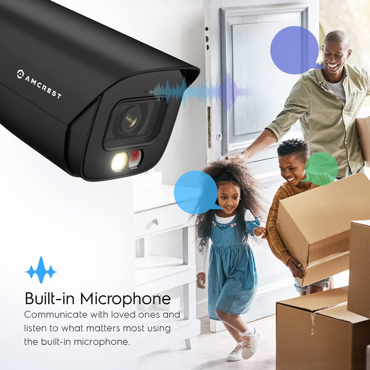 Amcrest Cámara IP PoE AI de 5MP con visión nocturna a color de 49 p...