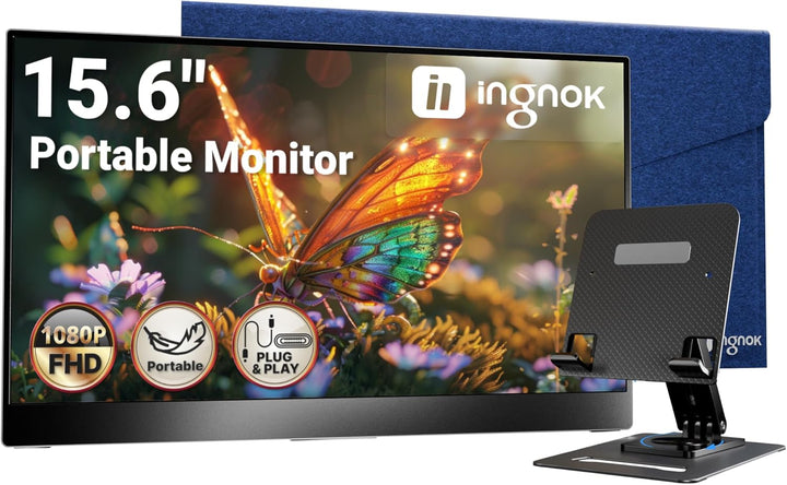 Ingnok Monitor portátil para portátil, extensor de pantalla USB C d...