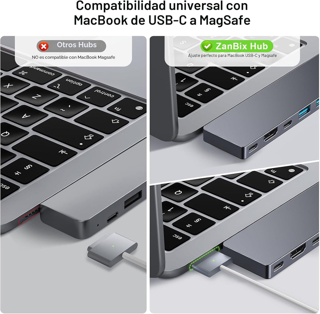 ZanBix, 9820-GRY, hub USB 8