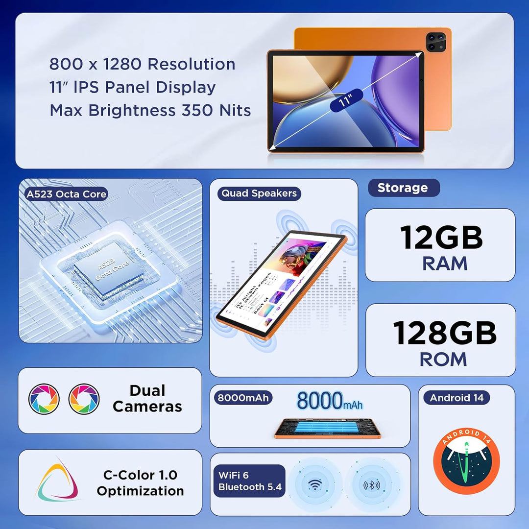 Tableta: Tablet de 10 pulgadas, tabletas Android 15, 12 GB de RAM 1...