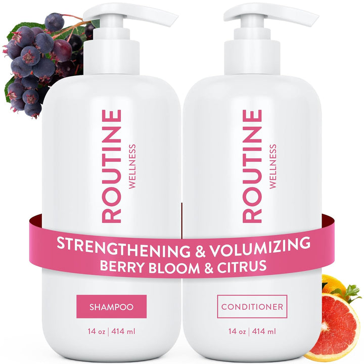Routine Wellness Set de champú y acondicionador voluminizador antia...