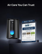 DREO AHAM VERIFIDE - Purificador de aire inteligente para el hogar, dormitorio, mascotas, humo, polvo, polen y olores, Wi-Fi/Voz/Alexa, monitor PM2.5, automóvil, turbo, modo de sueño HEPA, DR-HAP008S