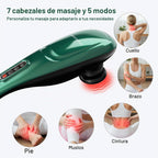MEGAWISE Masajeador eléctrico de mano de tejido profundo para hombro, cintura, pierna, motor potente de 3700 RPM (verde)