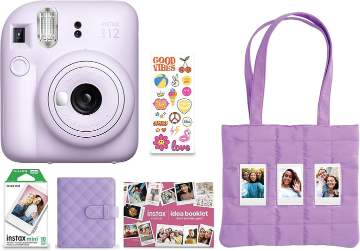 FUJIFILM Instax Mini 12 Paquete de Vacaciones 2025 - Morado Lila