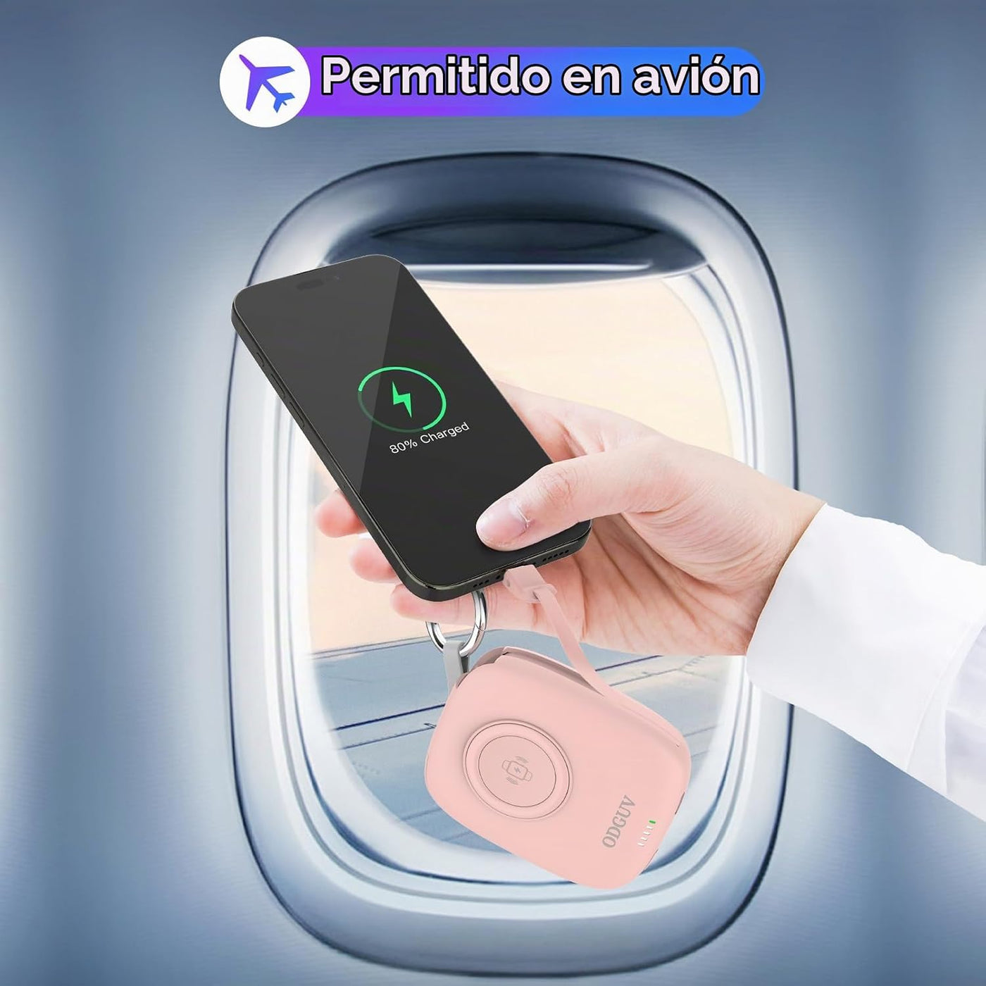 Cargador portátil pequeño de 5000 mAh, cargador inalámbrico iWatch...