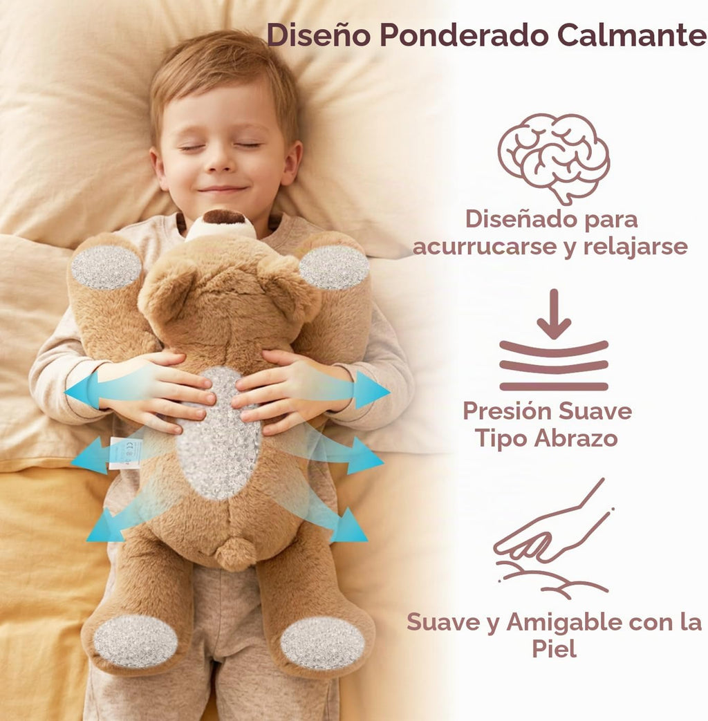 Niuniu Daddy Bear - Almohada de peluche con peso para niños y adultos