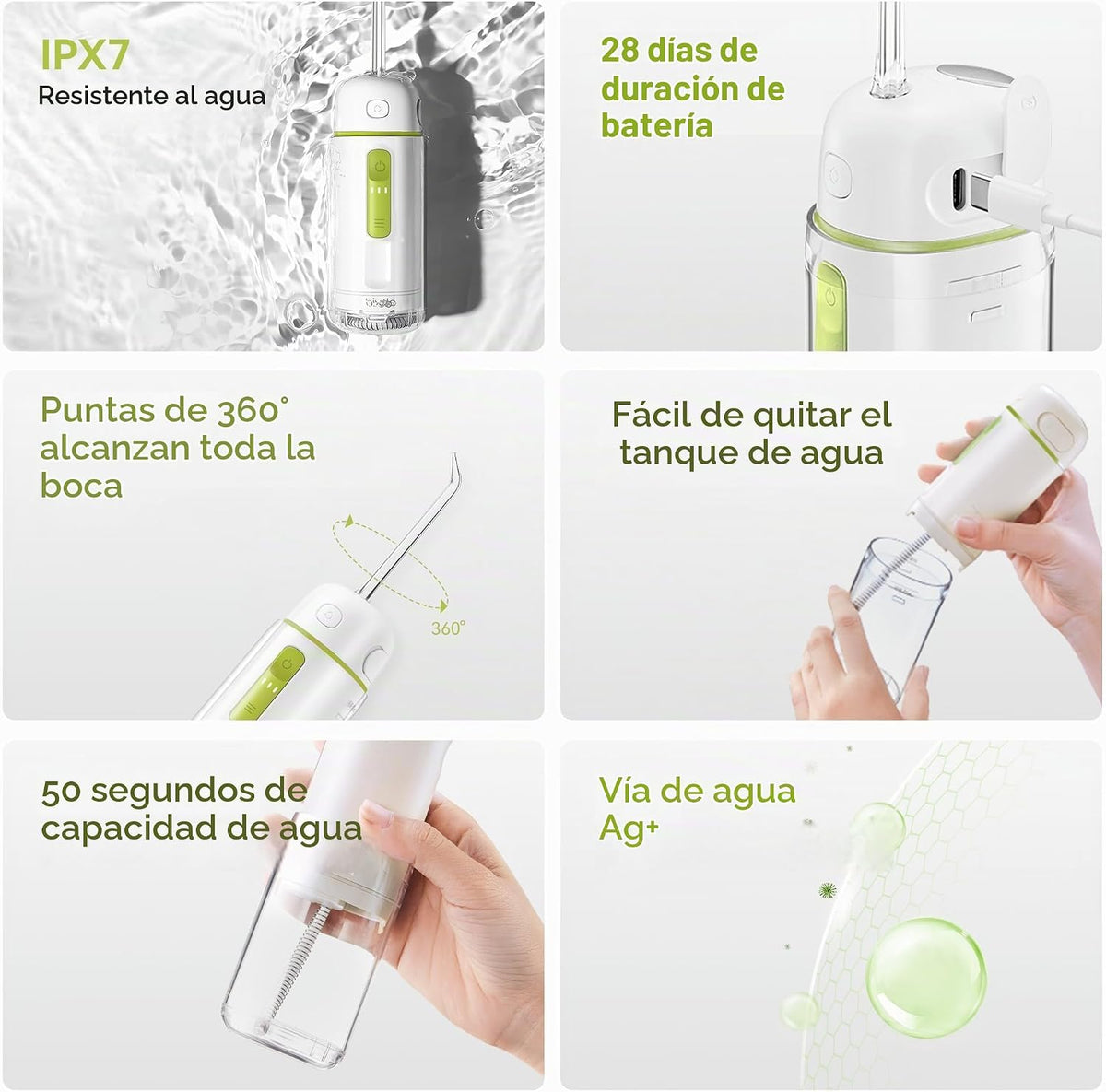 Flosser Go (PE) - Irrigador de agua inalámbrico portátil