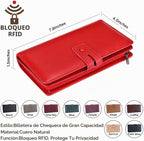 Itslife Billetera para Mujeres, Gran Capacidad con Bloqueo RFID, Billeteras de Cuero Organizador de Tarjetas de Crédito, Billetera para Damas con Portachequera