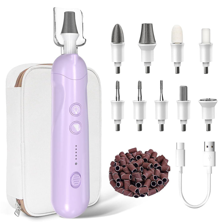 Juego de limas de uñas eléctricas inalámbricas, herramientas de ped...