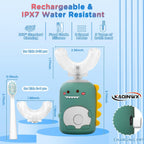 KAQINWX Cepillo de dientes eléctrico en forma de U para niños de 2...