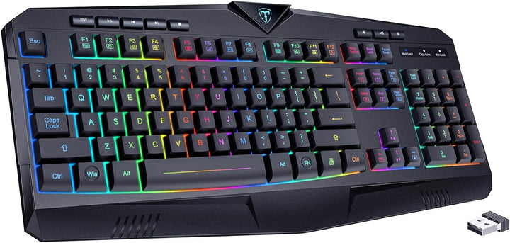 Dacoity Teclado inalámbrico, teclado inalámbrico recargable con ret...