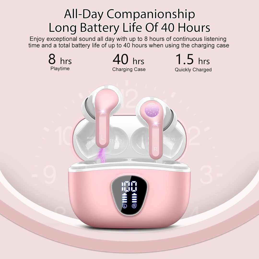 Auriculares inalámbricos, auriculares Bluetooth 5.4 HiFi estéreo, a...