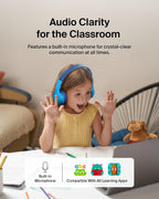 Belkin SoundForm Mini - Auriculares inalámbricos Bluetooth para niños, batería de 30 horas, límite de volumen seguro de 85 dB, micrófono integrado, auriculares para niños pequeños para iPhone, iPad