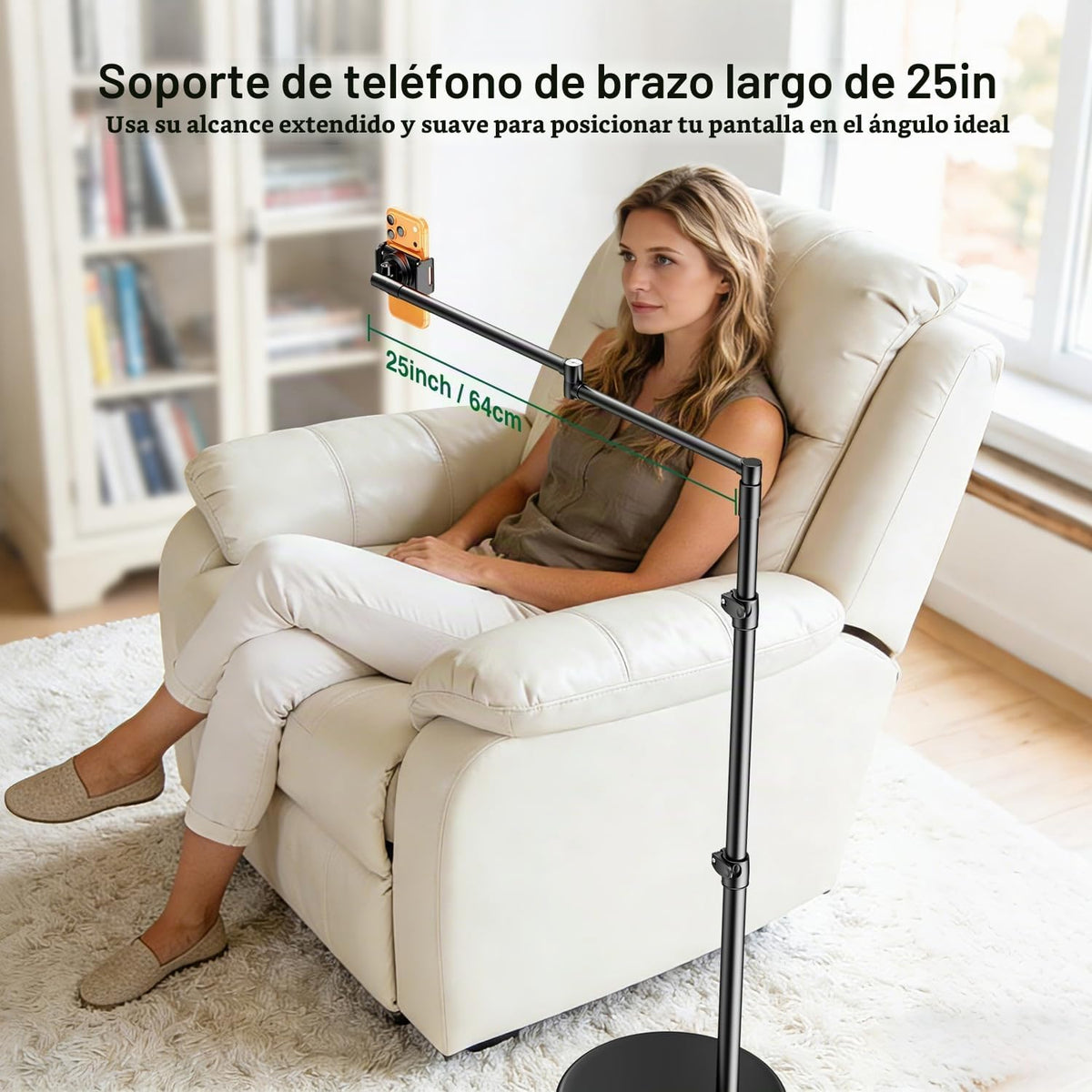 elitehood Soporte de teléfono de piso para cama y grabación de video por