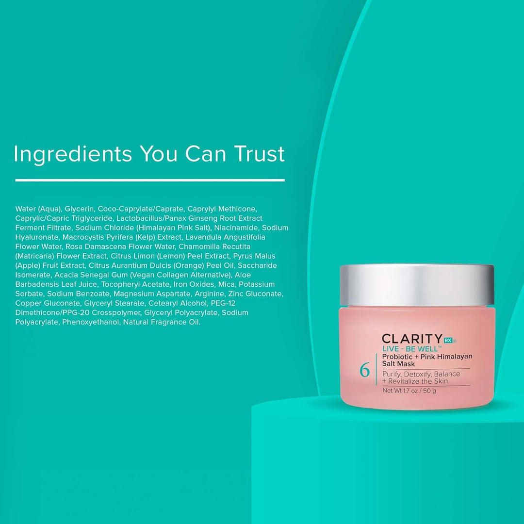 ClarityRx Live + Be Well Probiotic + Mascarilla facial de sal rosa...