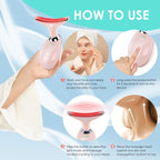 Masajeador facial con terapia de luz roja para cara y cuello, varita de esculpir cara con 7 colores (rosa brillante)