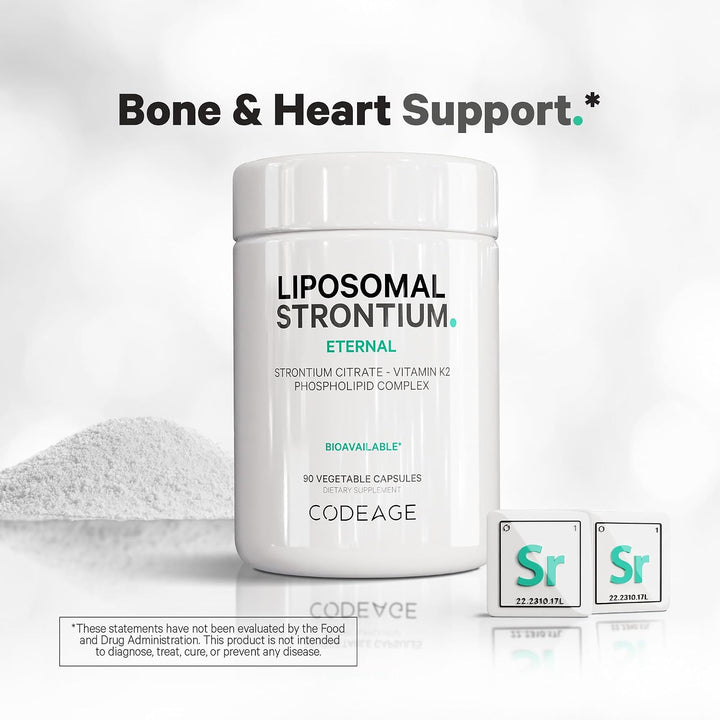 Codeage Suplemento de estroncio liposomal, citrato de estroncio, vi...