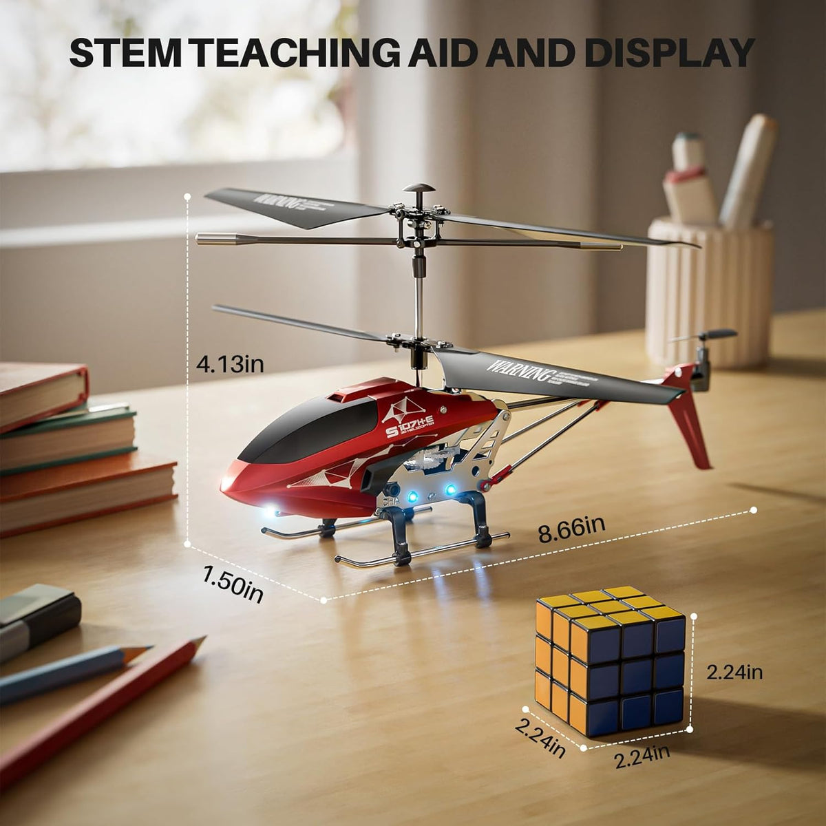 SYMA S107H-E Helicóptero RC para niños de 8-12 años y principiantes, Rojo, Batería incorporada