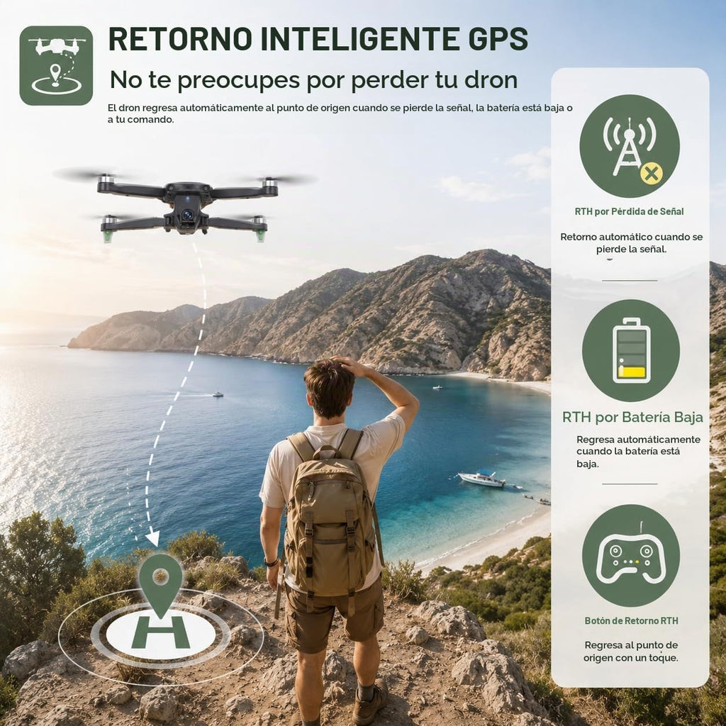 Holy Stone HS175D Drone GPS con cámara 4K para adultos, menos de 8.78 oz, cuadricóptero RC plegable con retorno automático, vuelo de 46 minutos de largo, sígueme, motor sin escobillas, mosca circular, vuelo de punto de referencia, retención de altitud