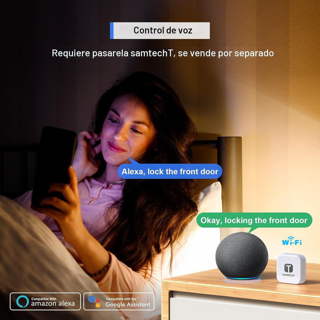 Cerradura inteligente de huellas dactilares Bluetooth con mango y t...
