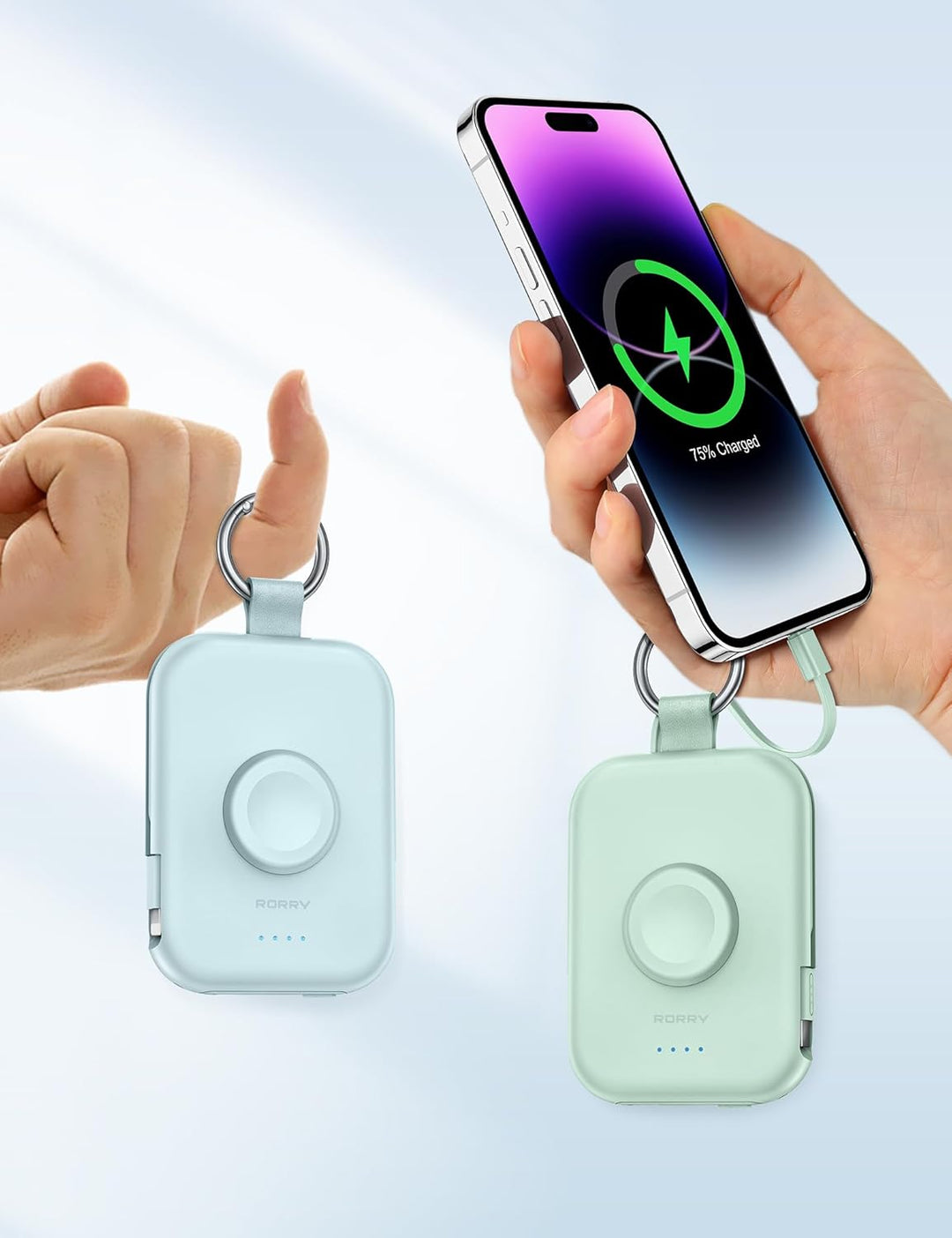RORRY Cargador portátil, batería externa portátil de 5000 mAh con c...
