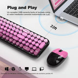 MOFII Combo de teclado y mouse inalámbricos, teclado pequeño compac...