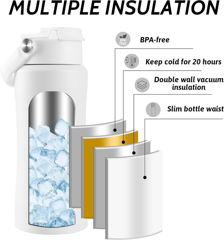 KAKULO Botella de agua con altavoz Bluetooth portátil, botellas de...
