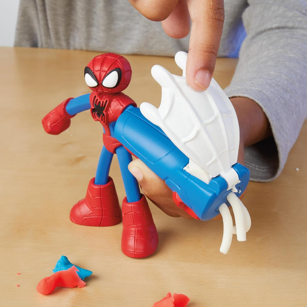 Play-Doh Marvel Hero Adventure Playset, 3 figuras de acción de Marvel con herramientas reutilizables, Black Panther, Capitán América y Spider-Man, juguetes de imaginación para niños y niñas