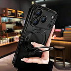 Funda magnética transparente para iPhone 17 Pro Max con soporte, protección completa de la cámara [compatible con Magsafe], funda para iPhone 17 Pro Max de 6.9 pulgadas, color negro