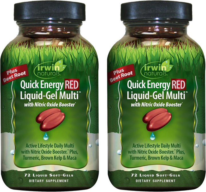 Irwin Naturals Quick Energy RED Liquid Gel Multi \u2013 72 geles lí...