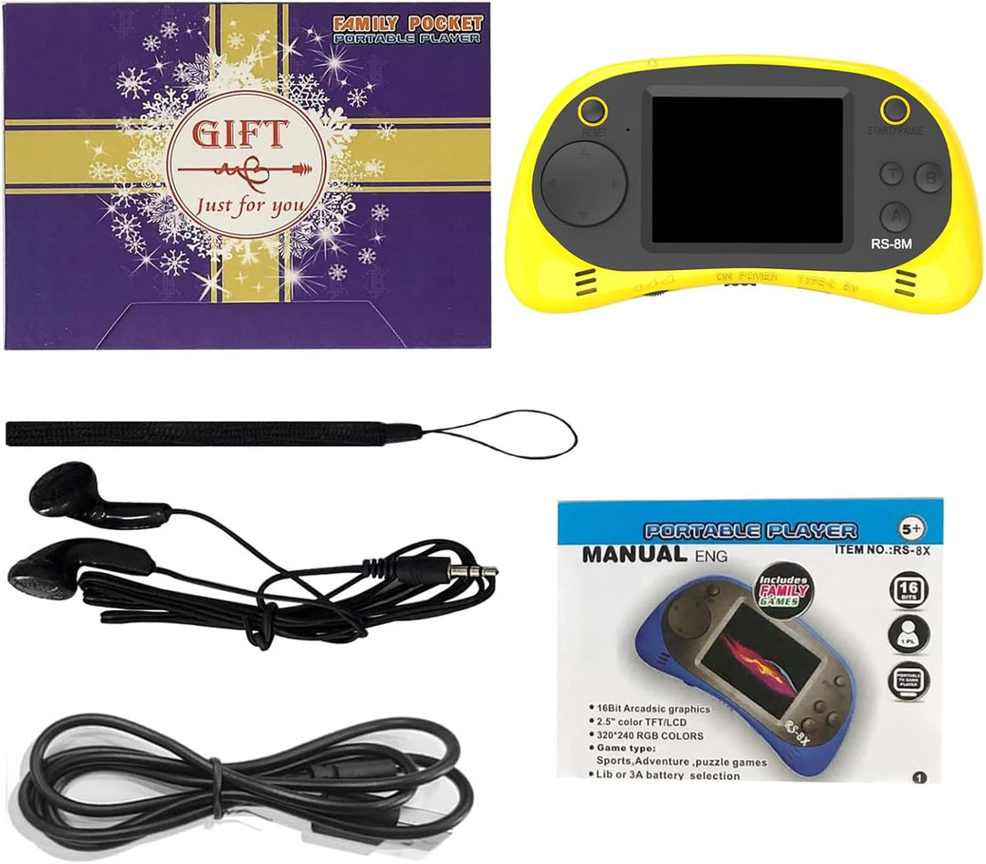 EASEGMER Juegos electrónicos portátiles de 16 bits para niños con 2...