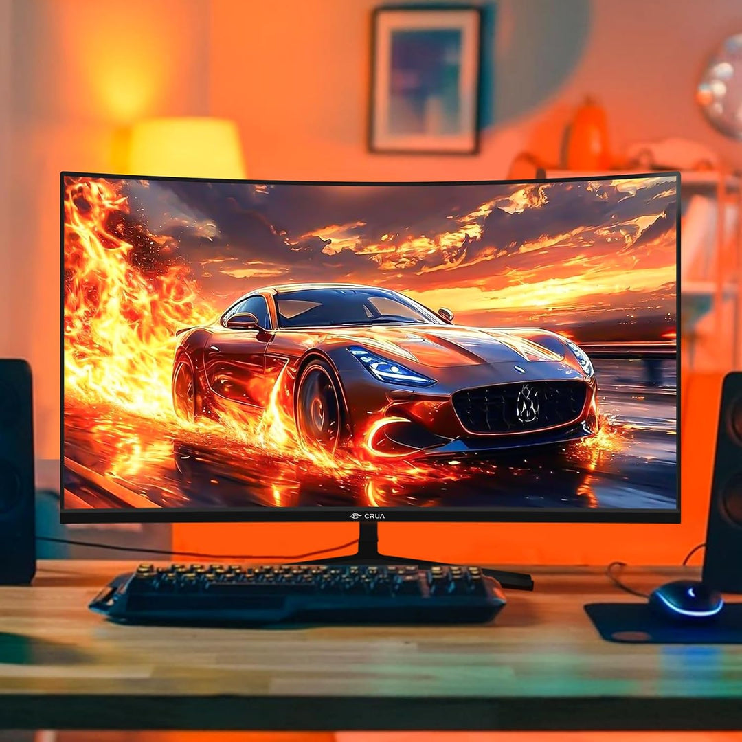 CRUA Monitor curvo para juegos FHD 240Hz de 24 pulgadas, 2800R, Fre...