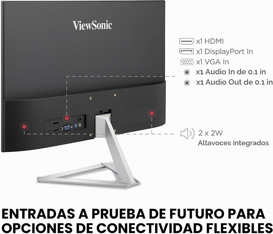 Monitor ViewSonic LED VX2276-SMHD, 22 pulgadas, diseño sin marco, u...
