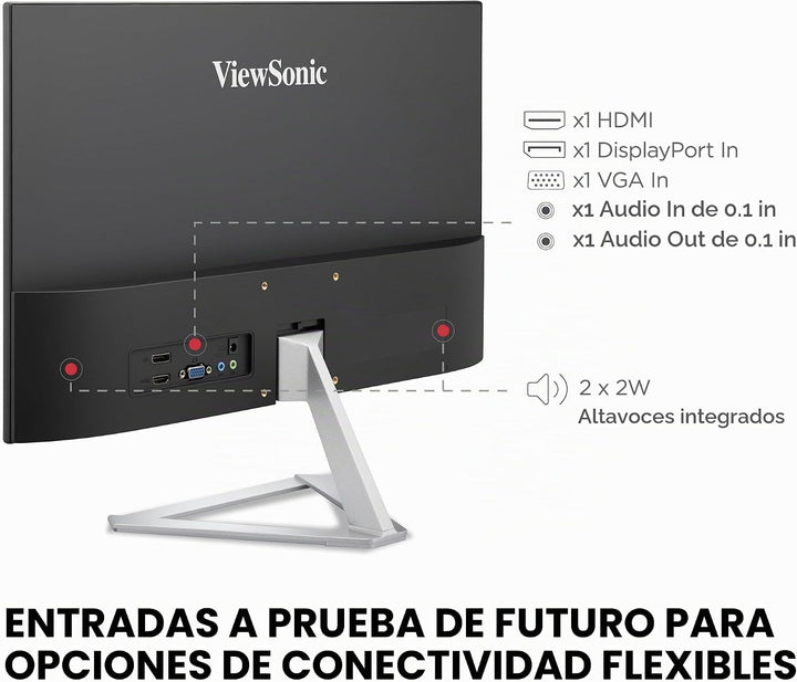 Monitor ViewSonic LED VX2276-SMHD, 22 pulgadas, diseño sin marco, u...