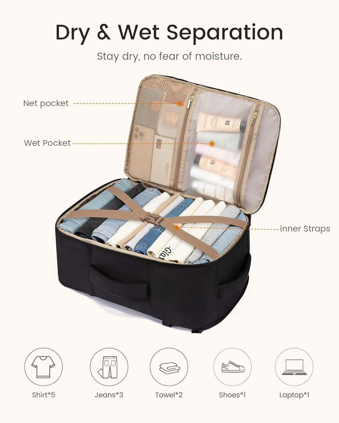 LOVEVOOK Mochila de viaje para mujeres y hombres, bolsa de viaje pa...