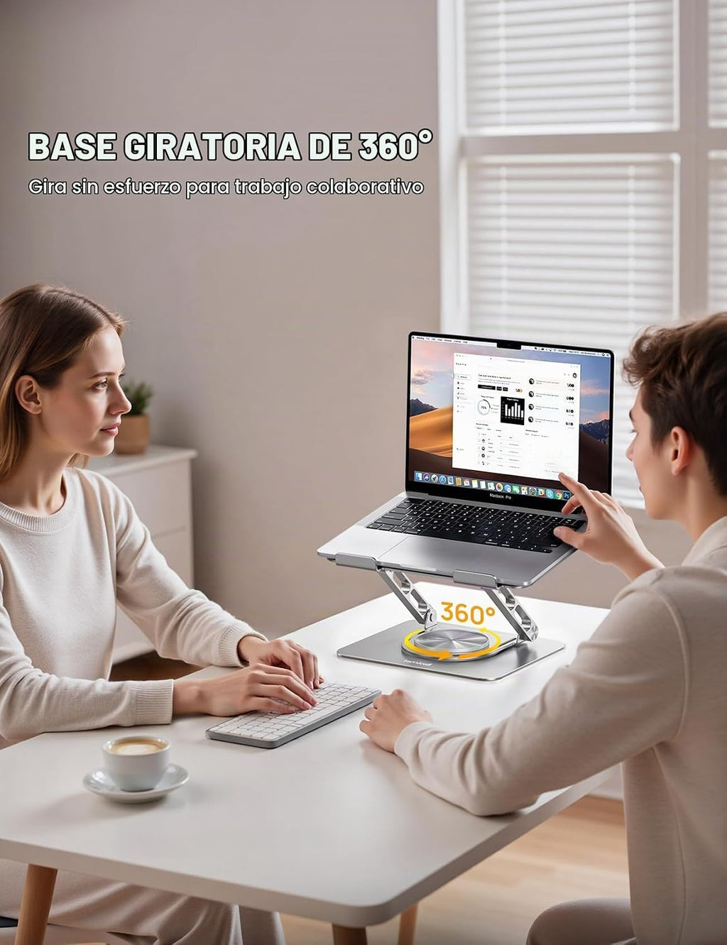Lamicall - Soporte ajustable para laptop para escritorio, NUEVO Mejorado - Plata