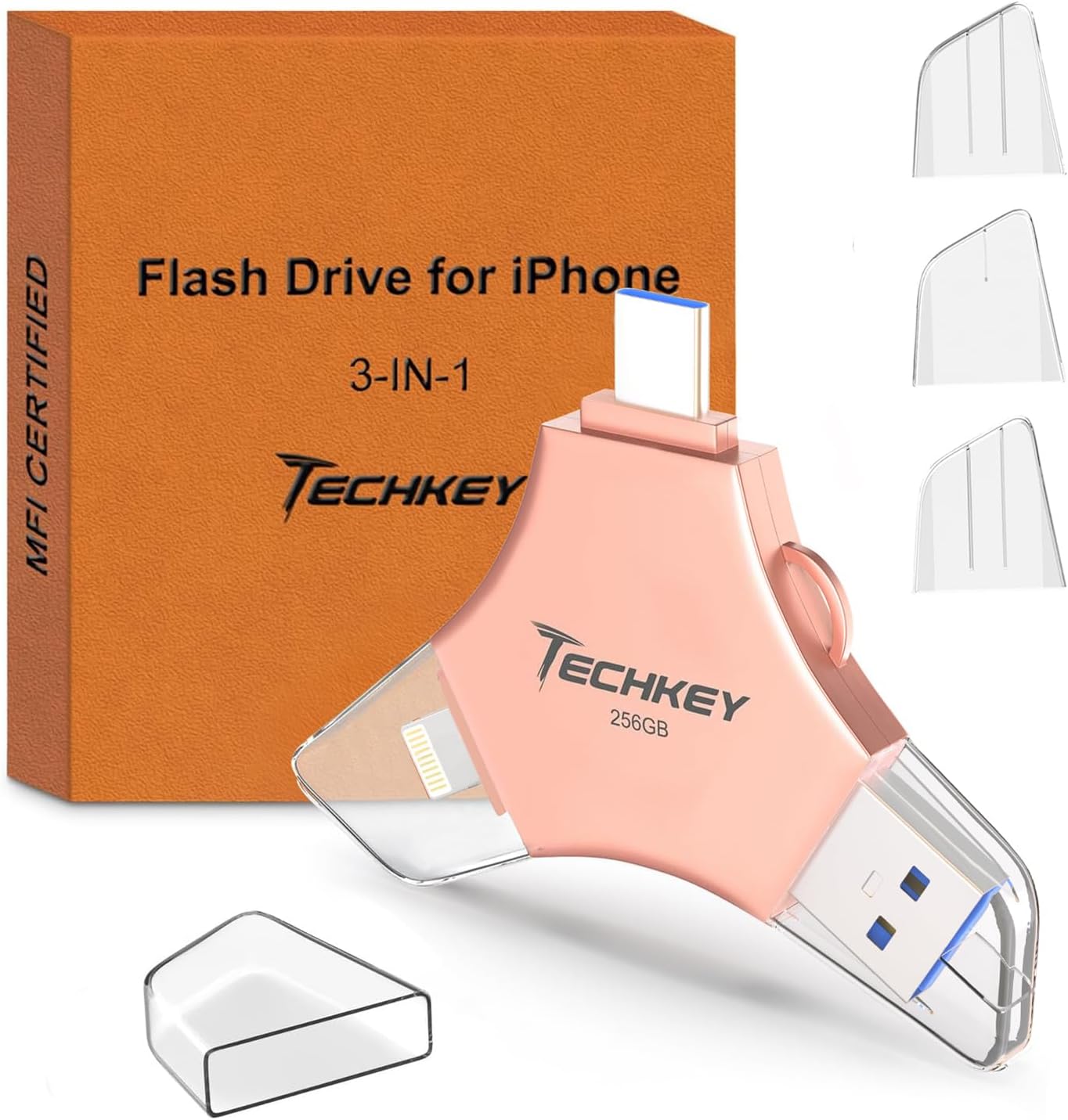 Memoria flash con certificación MFi para iPhone iPad de 256 GB, mem...